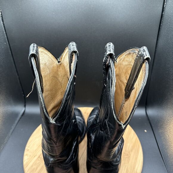 Tony Lama 5984 Men Size 8.5D Black Leather Classic Pull On Western Cowboy Boot - Picture 7 of 8